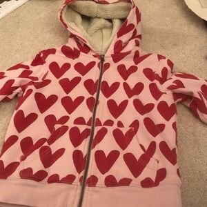 Hanna Andersson Pink and Red Heart Hoodie